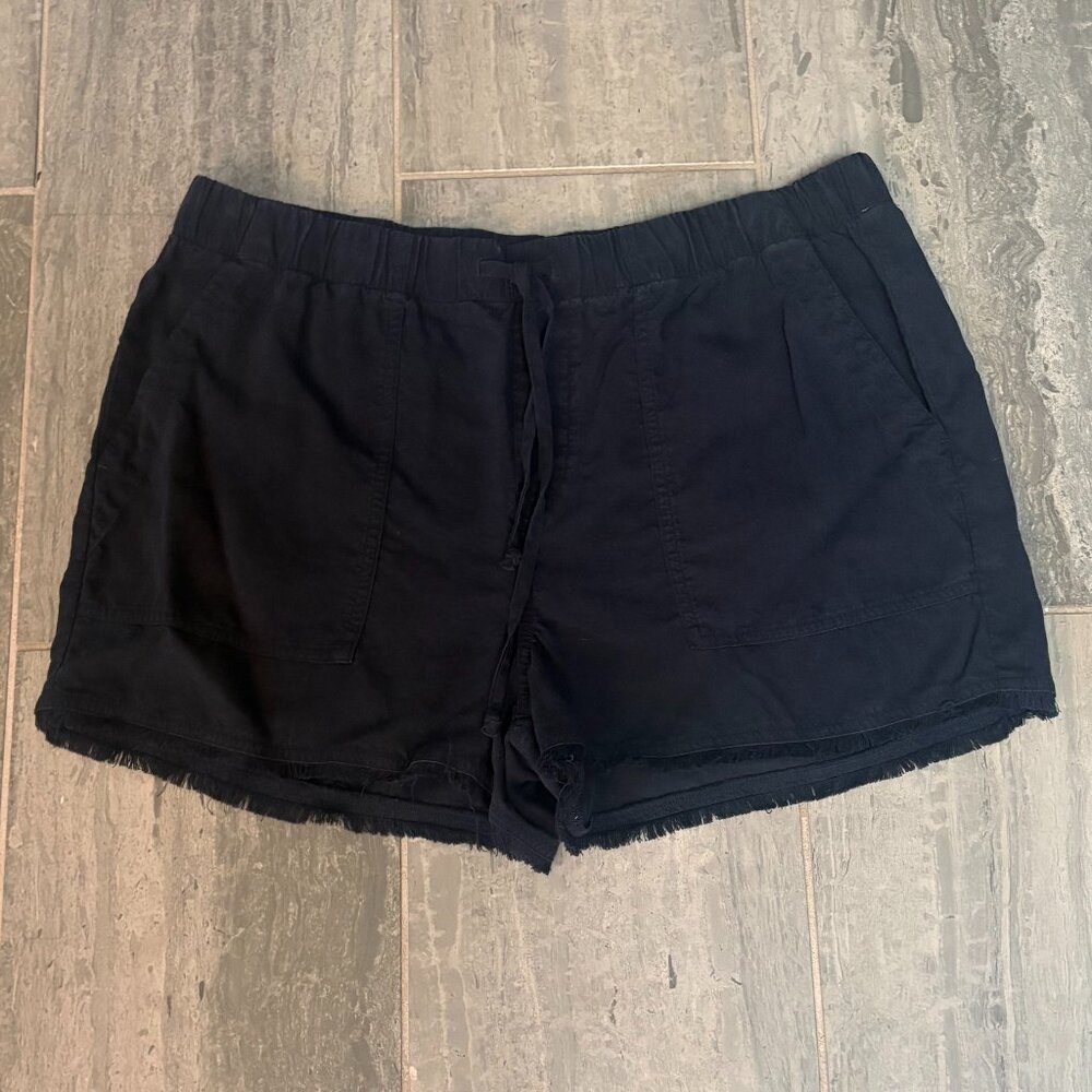 Bella Dahl Fray Hem Tencel Pull-On Elastic Waist Pocket Short Navy Size Medium - Picture 5 of 13